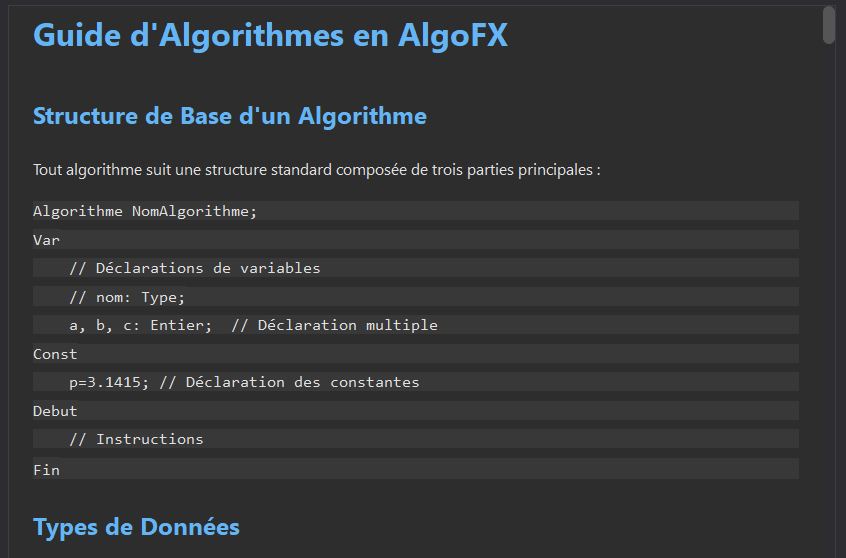 Guide des algorithmes